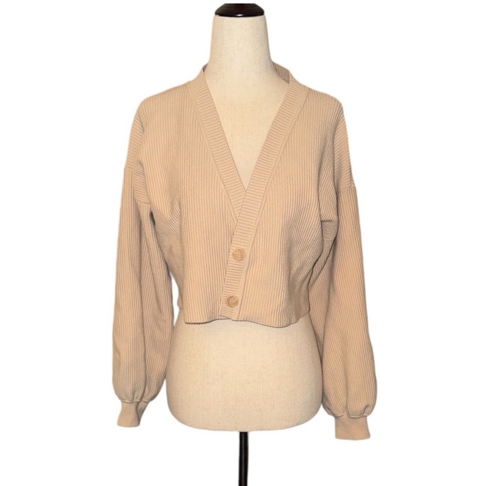 Revolve Lovers + Friends cropped ribbed knit cardigan Medium